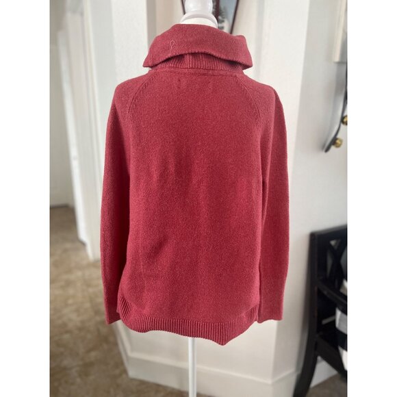 LOFT pullover pink cowl turtleneck cotton-knit pullover preppy sweater small - Picture 5 of 7